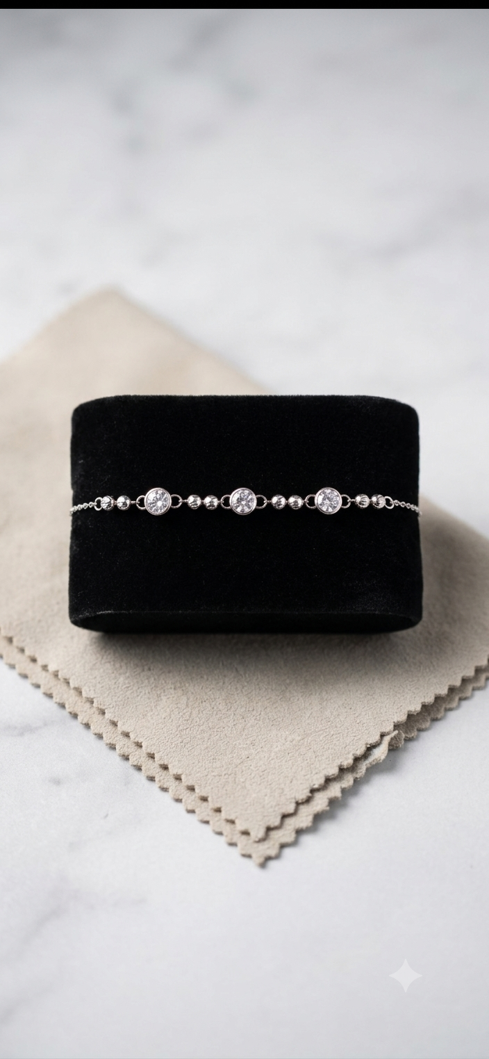 925 Sterling Silver stone Bracelet