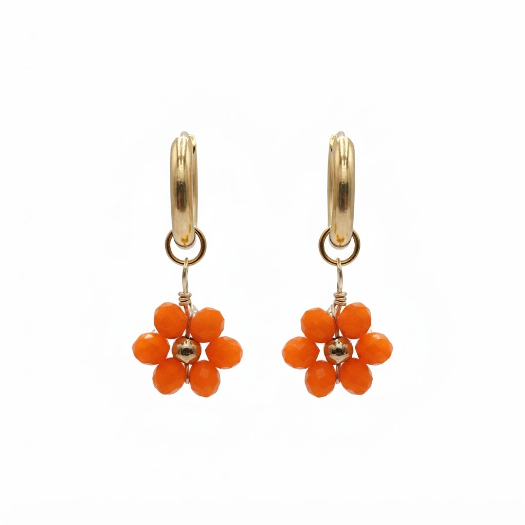 Stainless Steel Flower Earrings
