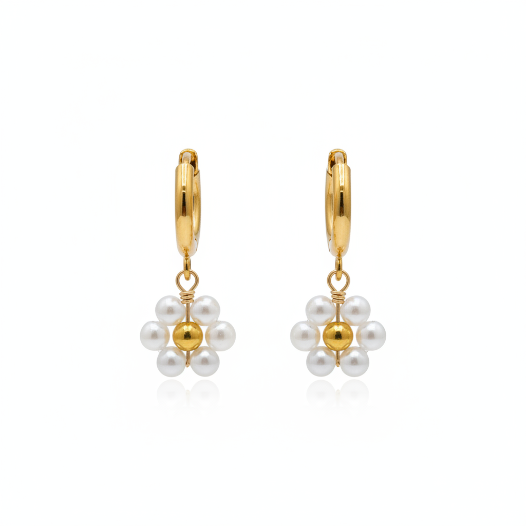Stainless Steel Flower Earrings