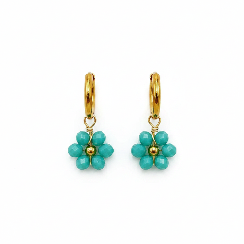 Stainless Steel Flower Earrings
